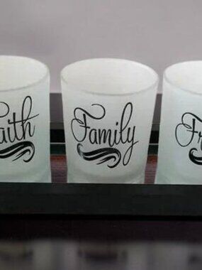 New Bellavilla 4 pc decorative candle garden 3.75"H x 3"W